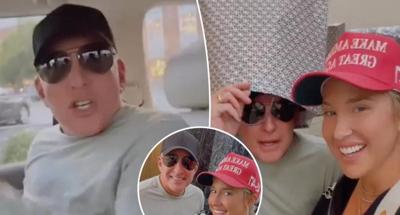 Todd Chrisley wears bag on his head to ‘outrun paparazzi’ as he breaks cover with daughter Savannah after prison release