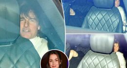 Tom Cruise tries to sneak out of David Beckham’s 50th birthday party with rumored girlfriend Ana de Armas