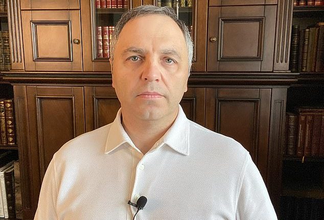 Andriy Portnov (pictured), who last year won a defamation case against a Ukrainian news site that called him 'pro-Russian', was shot five times moments after dropping off his child