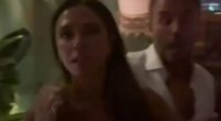 Victoria Beckham can’t keep her hands off husband David as they dance in a restaurant on his 50th birthday