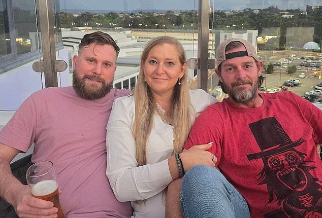 The family of sex trafficking victim Virginia Giuffre have launched an appeal for cash after revealing her multi-million dollar estate could be locked up for years. Pictured are her brothers Sky Roberts (left) and Danny Wilson with Virginia