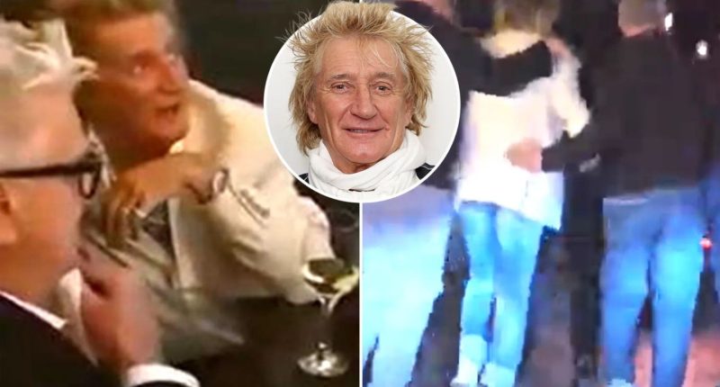 Watch as Sir Rod Stewart is led to his car by minders after five hours of ‘heavy boozing’ in bar