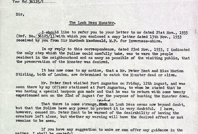 The Police believed 'beyond doubt' that the Loch Ness Monster existed and tried to protect it from a harpoon-wielding mob, an unearthed report has revealed