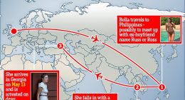 Who is 'Russ'? Mystery over man teenage Brit 'drugs mule' Bella Culley met in the Far East before she was 'caught smuggling cannabis' in Georgia