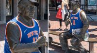 Wicked! Statue of beloved Celtics coach gets Knicks glow-up — thanks to The Post — ahead of Game 5 in Boston