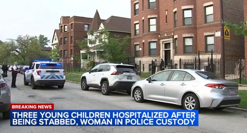Woman charged after 3 young children stabbed on South Side, Chicago police say