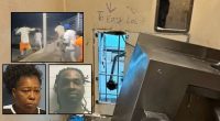 ‘Assisting the fugitives’: Grandma busted helping jail inmate involved in mass escape where prisoners wrote ‘to easy lol’ after cutting hole in cell wall, cops say