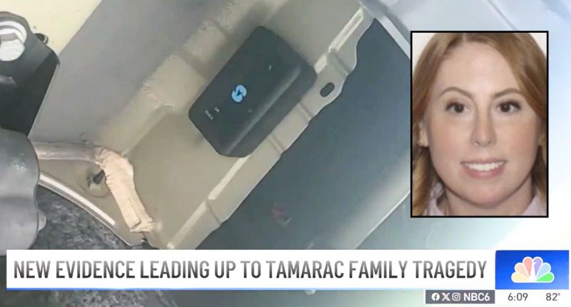 ‘It’s in the back of the car!’: Women found GPS tracker on car months before estranged husband murdered her and took kidnapped 4-year-old to Walmart, police say