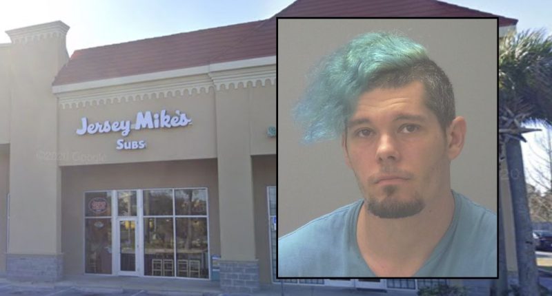 ‘Please help me get home! HELP!’: Woman left note in a Jersey Mike’s sandwich shop saying that her pro wrestler boyfriend was holding her against her will, police say