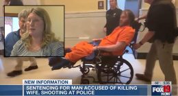 ‘You are scum’: Man who shot pregnant wife in the head and left her to freeze during blizzard then opened fire on police while holding his daughter learns his fate