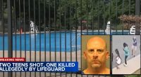 'Attacked me and followed me': Lifeguard allegedly shoots 2 teens outside pool, killing 1 and wounding other, claims he 'defended' himself and victims tried stealing his bike
