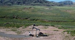 A pumpjack in eastern Utah extracts oil from underground.