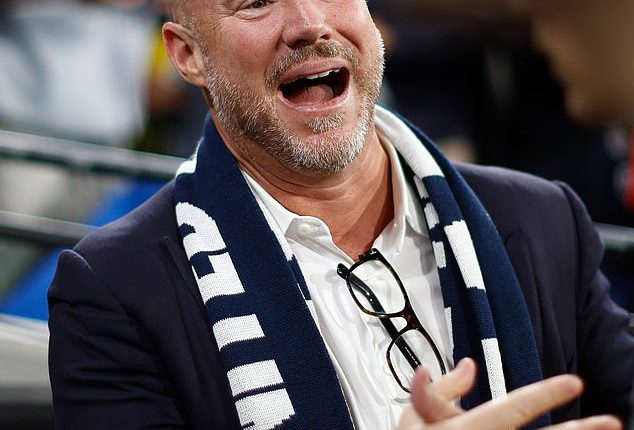 The former Carlton president makes a rare public appearance following controversial scandal