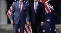 US Defence Secretary Pete Hegseth (left) met with Australian Defence Minister Richard Marles and discussed Australia increasing its military budget