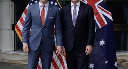 US Defence Secretary Pete Hegseth (left) met with Australian Defence Minister Richard Marles and discussed Australia increasing its military budget