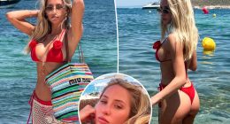 Alix Earle looks red hot in cheeky Mallorca bikini snaps