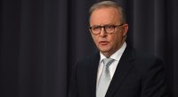 Prime MInister Anthony Albanese (pictured) fronted the media shortly after 11.30am on Monday - more than 24 hours after the US President unleashed a series of 'bunker bombs' on three of Iran's nuclear sites in a serious escalation of the conflict raging in the Middle East