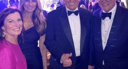 Former Prime Minister Scott Morrison has slammed Anthony Albanese for failing to speak publicly for almost 24 hours on the US strike on Iranian nuclear facilities (pictured: Jenny Morrison, Melania Trump, Donald Trump and Scott Morrison)