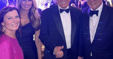 Former Prime Minister Scott Morrison has slammed Anthony Albanese for failing to speak publicly for almost 24 hours on the US strike on Iranian nuclear facilities (pictured: Jenny Morrison, Melania Trump, Donald Trump and Scott Morrison)