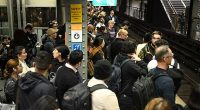 An outraged commuter has slammed Sydney 's public transport system after she spent two and a half hours getting home due to cancellations (pictured, crowds at Town Hall Station)