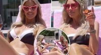 Blond bombshells Heather Rae Young and Christina Haack make a splash in bikinis for poolside shoot