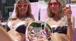 Blond bombshells Heather Rae Young and Christina Haack make a splash in bikinis for poolside shoot
