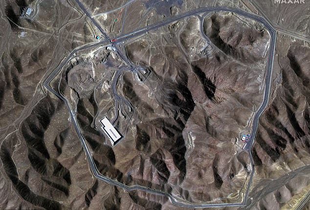 Satellite view of the Fordow nuclear site in Iran, which was bombed by US planes during a mission dubbed Operation Midnight Hammer