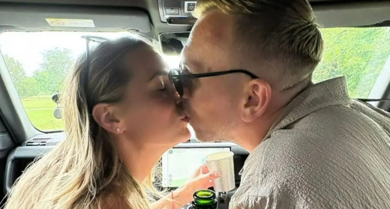 Dani Dyer clutches a bottle of champagne as she kisses husband Jarrod Bowen in unseen wedding day snaps