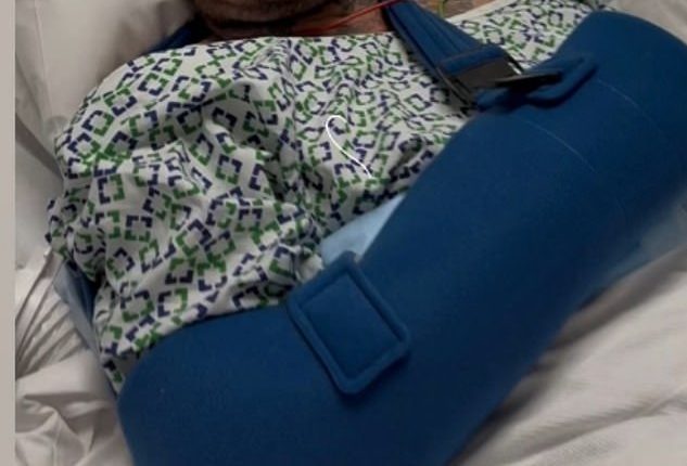David Beckham is in hospital with a mystery injury as wife Victoria shared a  picture of star with arm in sling on Instagram on Friday