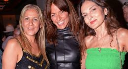 Davina McCall wows in a leather mini dress as she parties with Kate Moss and Patsy Palmer at star-studded bash