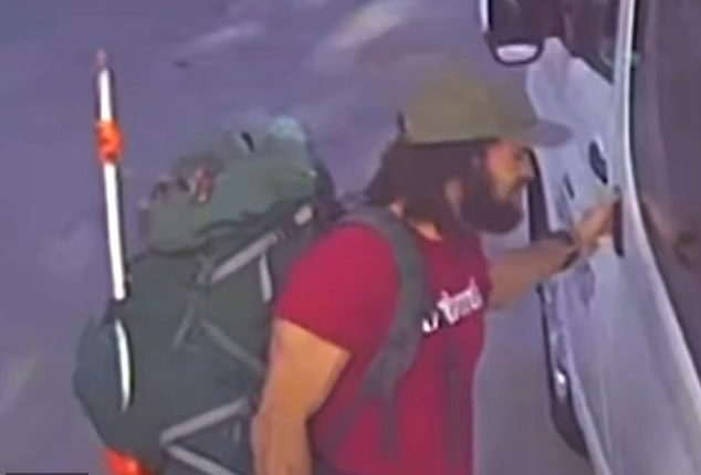 CCTV showing 39-year-old Kyle Mali entering a 2023 Toyota HiAce rental before his trip