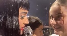 Katy Perry shared a sweet moment with a young fan at her Sydney show on Wednesday night. During the set, Perry invited a young fan called Tiana on stage, with the little girl admitting she was missing out on studying for an exam to attend the show