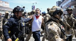 Police and US military are seen arresting anti-Trump protestors in Los Angeles this week