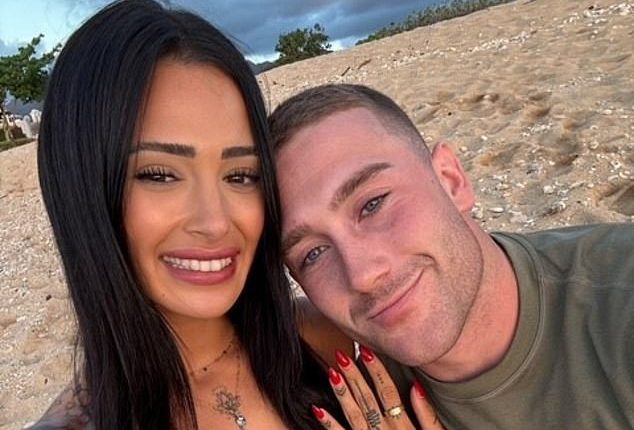Nikki Saroukos, 25, is pictured alongside her husband whom she had planned to visit before she was detained and deported back to Australia over the weekend