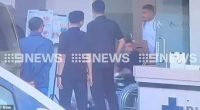 Sanar Ghanim was seen leaving Kuta's BIMC Hospital in a wheelchair (pictured) on Sunday