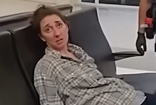 A woman named Alicia could barely keep her eyes open as she refused to get off a plane from Dallas to Boston on April 14, 2024, resurfaced bodycam footage showed