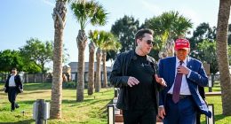 HAPPIER TIMES: Elon Musk (left) and President Donald Trump (right) got in a very public fight on Thursday less than a year after Musk endorsed Trump and funded his 2024 reelection fight