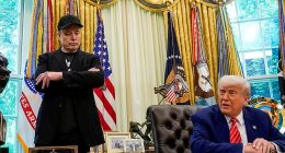 As the commander-in-chief and the X boss battled it out in a war of words over social media, Musk said on Thursday 'it was time to drop a really big bomb'