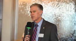 Roger Handberg during his last appearance at Flagler Tiger Bay Club in September, when he was still U.S. Attorney. (© FlaglerLive)
