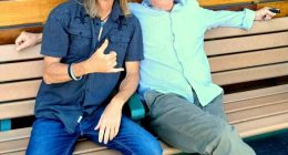 Vern Shank, left, recruited his friend, actor Robert Romanus (of "Fast Times at Ridgemont High," “CHiPs,” “21 Jump Street,” “MacGyver,” “Will & Grace” and many more credots), to appear in the video for the new Cherry Drops tune, “I Dedicate This Song to You.” (Vern Shank)