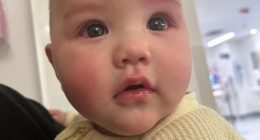 Queensland mum Tiffani Teasdale's daughter Pixie (pictured) was rushed to hospital with eye injuries after being sprayed with a fire extinguisher by a teenager on an e-bike