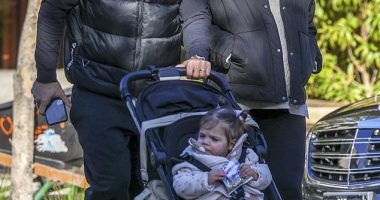 NRL star James Tedesco and his wife Maria were spotted enjoying a family day this week at Sydney's Taronga Zoo with their daughter Rosie (pictured)