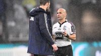Furious NSW Blues fans felt their team was robbed of the chance to take out the Origin series on Wednesday night following a brutal penalty count in the first half against Queensland (pictured, referee Ash Klein)