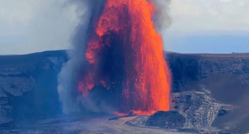 Hawaii’s Kilauea Volcano erupts for the 25th time since December with lava reaching over 330 feet