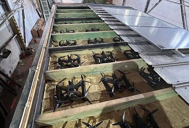 The first-person view (FPV) Ukrainian attack drones were smuggled into Russia in wooden containers disguised as modular homes