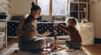 A mother who had children because her husband wanted them has admitted she sometimes asks herself if it was all worth it (stock image posed by models)