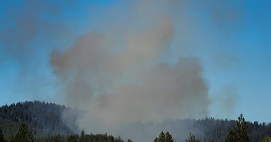 Authorities say the killer started a brush fire, seen here, to lure firefighters onto Canfield Mountain