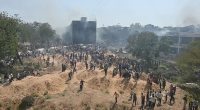 A view of the site where a plane crashed shortly after takeoff from Sardar Vallabhbhai Patel International Airport in India's western state of Gujarat on June 12th