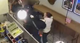 Incredible moment Bridgerton star FIGHTS thief who took her phone before tackling him to cafe floor & grabbing it back