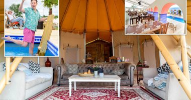 Inside Glastonbury’s poshest campsite where revellers fork out £38k for pool & cocktail bar – but there’s a catch